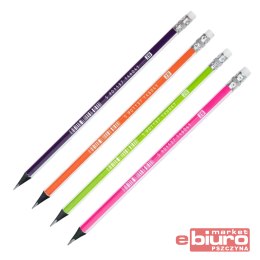 OŁÓWKI GRAFITOWE Z CZARNEGO DREWNA Z GUMKĄ 2B