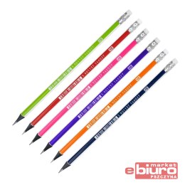 OŁÓWEK Z CZARNEGO DREWNA Z GUMKĄ HB ASTRA