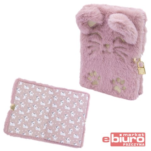PAMIĘTNIK Z KŁÓDKĄ ASTRAPAP FLUFFY KITTY A5 96K