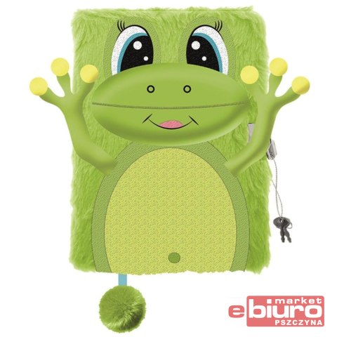 PAMIĘTNIK Z KŁÓDKĄ WŁOCHACZ A5 96K MLF HAPPY FROG