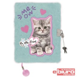 PAMIĘTNIK Z KŁÓDKĄ WŁOCHACZ A5 96K MLF MINT KITTY