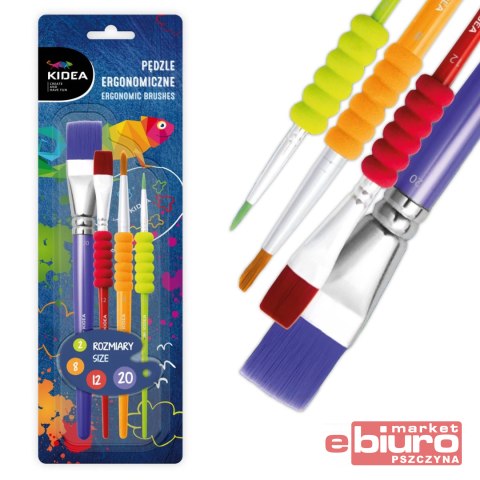 PĘDZLE ERGONOMICZNE 4SZT KIDEA