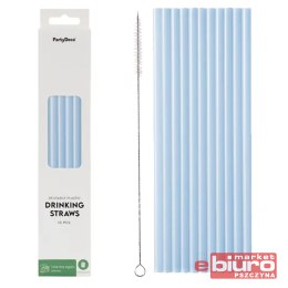 SŁOMKI PLASTIKOWE 23CM BŁĘKITNE OP/12SZT