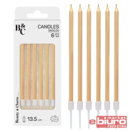 SWIECZKI B&C METALICZNE JASNOZŁOTE 6SZT GODAN