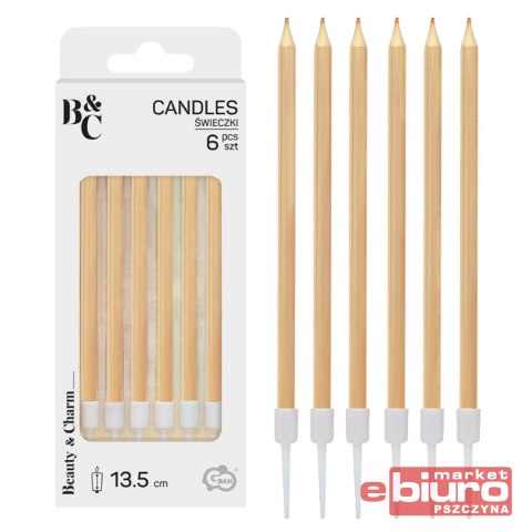 SWIECZKI B&C METALICZNE JASNOZŁOTE 6SZT GODAN