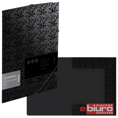 TECZKA Z GUMKĄ DOUBLE BLACK A4 600MIKR CZARNA BERL