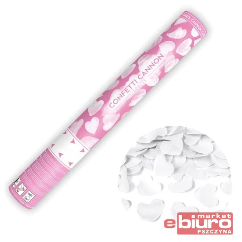 TUBA Z SERCAMI BIAŁY 40CM PARTYDECO