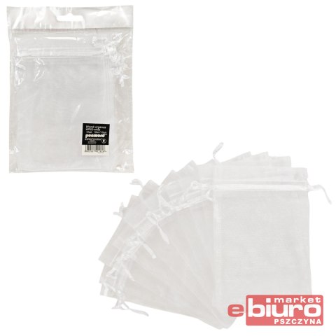 WORECZKI ORGANZOWE 10X15CM WR02 BIAŁE A'10 PSH