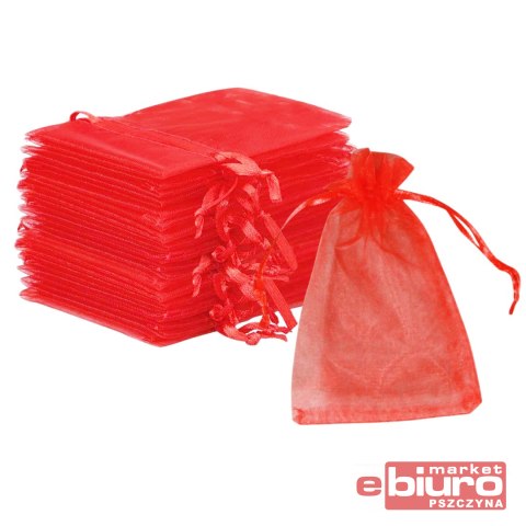 WORECZKI ORGANZOWE 10X15CM WR02 CZERWONE A'10 PSH