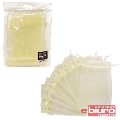 WORECZKI ORGANZOWE 10X15CM WR02 ECRU A'10