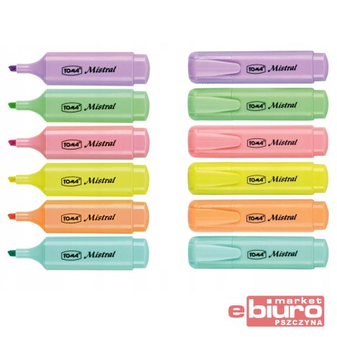 ZAKREŚLACZ MISTRAL PASTEL 6 KOLORÓW TO-334