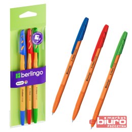 ZESTAW DŁUGOPISÓW TRIBASE ORANGE 3SZT 3KOL 0,7MM