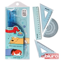 ZESTAW GEOMETRYCZNY BEST FRIEND NIEBIESKI MESHU