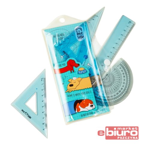 ZESTAW GEOMETRYCZNY BEST FRIEND NIEBIESKI MESHU