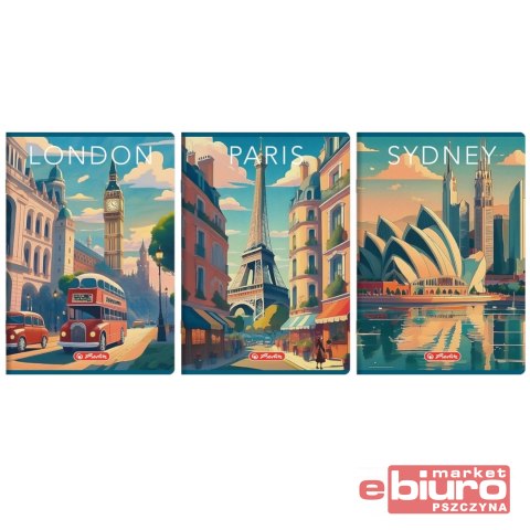 ZESZYT HER RETRO CITY A4 80K 70G KRATKA