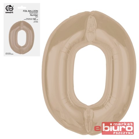 BALON FOLIOWY SMART CYFRA 0 MAT LATTE 92CM GODAN