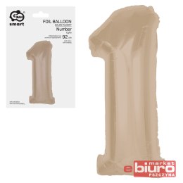 BALON FOLIOWY SMART CYFRA 1 MAT LATTE 92CM GODAN