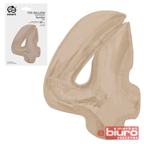BALON FOLIOWY SMART CYFRA 4 MAT LATTE 92CM GODAN