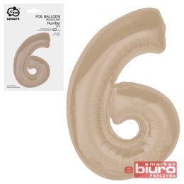 BALON FOLIOWY SMART CYFRA 6 MAT LATTE 92CM GODAN