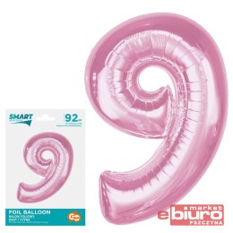 BALON FOLIOWY SMART CYFRA 9 J.RÓŻOWA 92CM GODAN