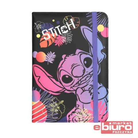 DISNEY BLACK NOTES A5 80K LINIA Z GUMKĄ WZ1 STITCH