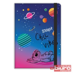 DISNEY BLACK NOTES A5 80K LINIA Z GUMKĄ WZ3 STITCH