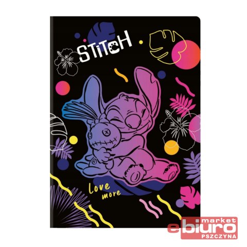 DISNEY BLACK ZESZYT A5 32K KRATKA WZ 2 STITCH