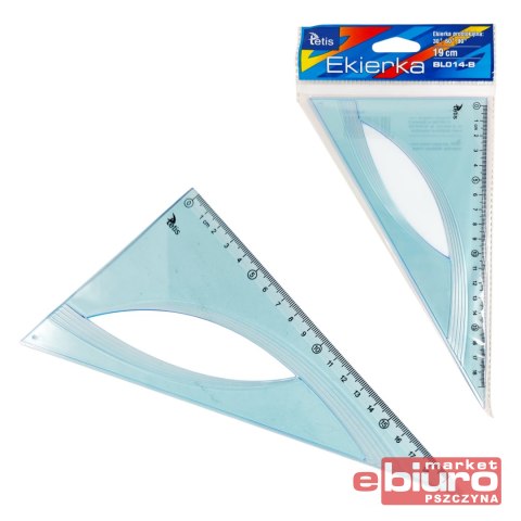 EKIERKA PROSTOKĄTNA 19CM NIEBIESKA