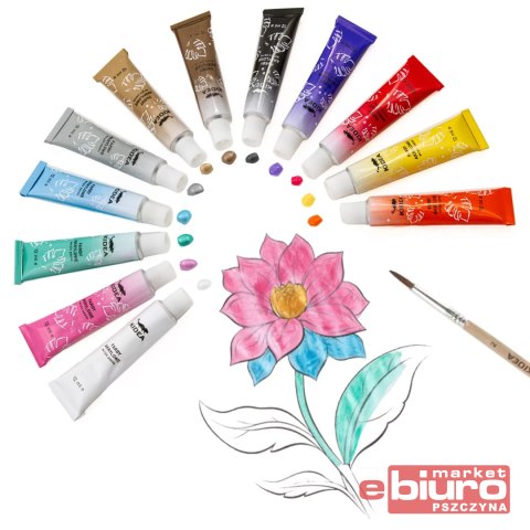 FARBY AKRYLOWE METALICZNE 12X12ML KIDEA