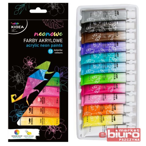 FARBY AKRYLOWE NEONOWE 12X12ML KIDEA