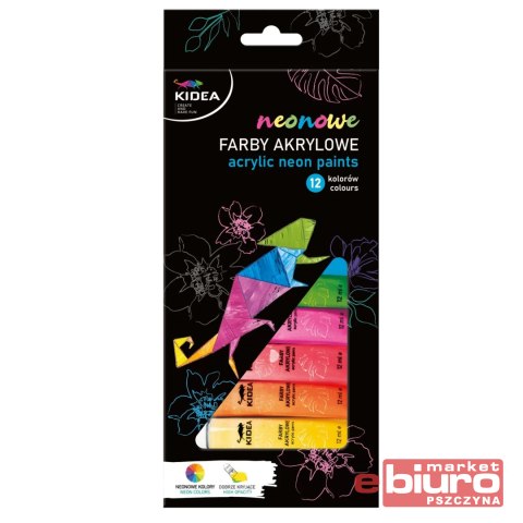 FARBY AKRYLOWE NEONOWE 12X12ML KIDEA