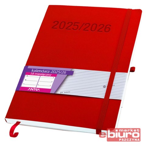 KALENDARZ 18 MIESIĘCZNY B5 TDW CZERWONY ANTRA