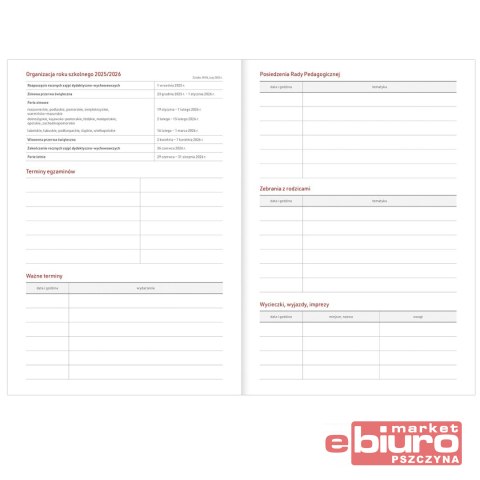 KALENDARZ NAUCZYCIELA B5 PCV BEZBARWNY ROWERY