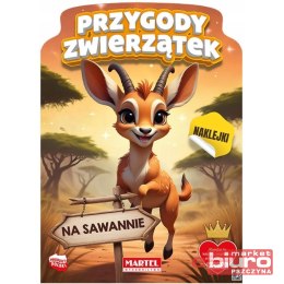 KOLOROWANKA ZWIERZĘTA NA SAWANNIE Z NAKLEJKAM MARTEL