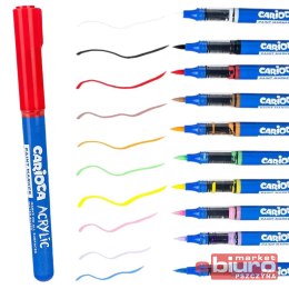 MARKERY AKRYLOWE Z PĘDZELKIEM CARIOCA 10KOL BLIST