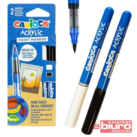MARKERY AKRYLOWE Z PĘDZELKIEM CARIOCA 2 KOL BLIST