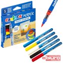 MARKERY AKRYLOWE Z PĘDZELKIEM CARIOCA 5 KOL BLIST