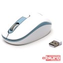 MYSZKA BEZPRZEWODOWA OMEGA WIRELESS 1000/1200/1600 DPI 2,4 GHZ WHITE-BLUE