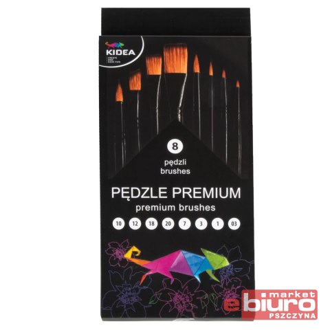 PĘDZLE PREMIUM 8 SZT KIDEA