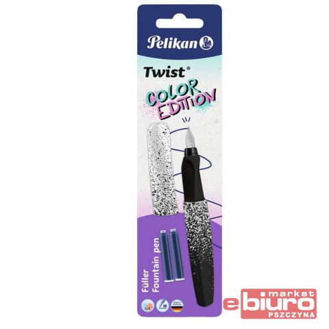 PIÓRO WIECZNE PELIKAN TWIST COLOR BIAŁO-CZAR NABO
