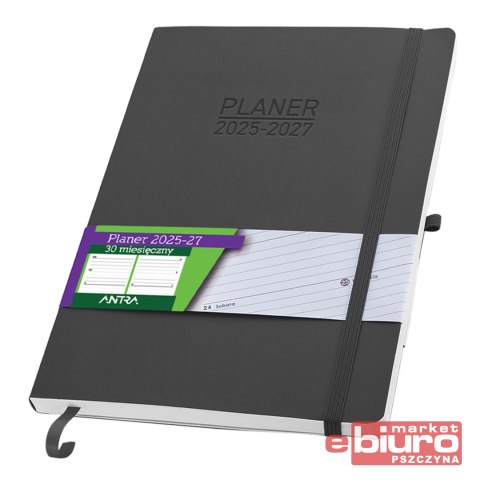 PLANER 30 MIESIĘCZNY B5 CZARNY ANTRA