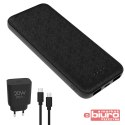 POWER BANK 3W1 10000mAh + 20W ŁADOWARKA KABEL USB-C BLACK