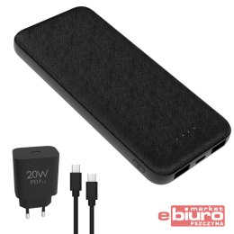 POWER BANK 3W1 10000mAh + 20W ŁADOWARKA KABEL USB-C BLACK