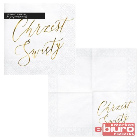 SERWETKI CHRZEST ŚWIĘTY BIAŁY 33X33CM A'20 PARTYDE