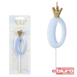 ŚWIECZKA URODZINOWA CYFERKA 0 J.NIEB 9,5CM PARTYDE