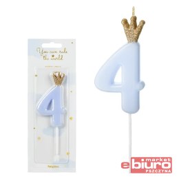 ŚWIECZKA URODZINOWA CYFERKA 4 J.NIEB 9,5CM PARTYDE