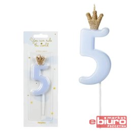 ŚWIECZKA URODZINOWA CYFERKA 5 J.NIEB 9,5CM PARTYDE