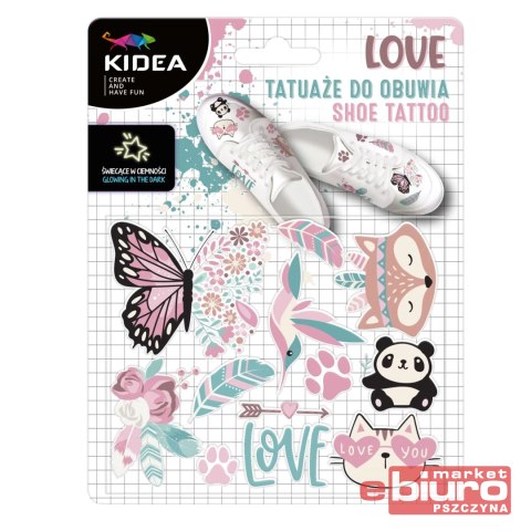 TATUAŻE DO OBUWIA ŚWIECĄCE W CIEMNOŚCI LOVE KIDEA