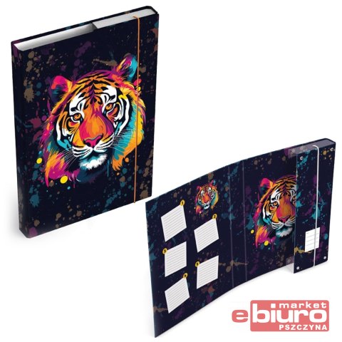 TECZKA SKRZYDŁOWA Z GUMKĄ MFP BOX A4 TYGRYSY