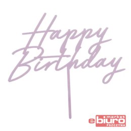 TOPPER AKRYL NA TORT HAPPY BIRTHDAY FIOLE PARTYDEC